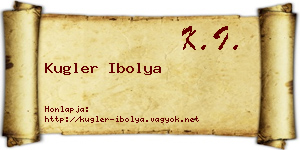 Kugler Ibolya névjegykártya